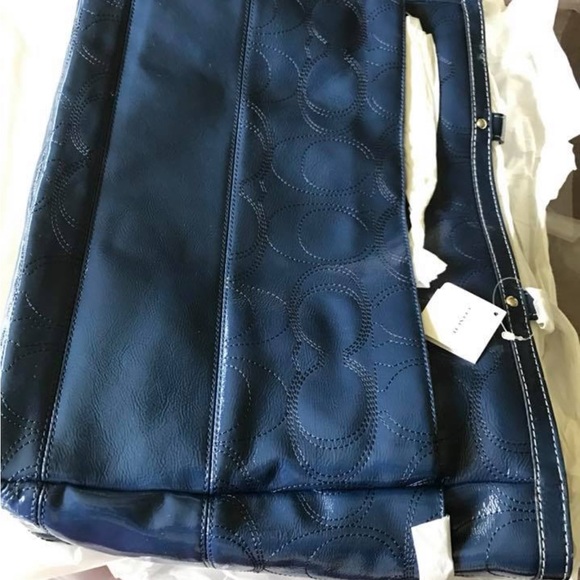 *STUNNING!* Coach Denim Blue Tote Bag/Diaper Bag in ORIGINAL PACKAGING - Picture 4 of 8